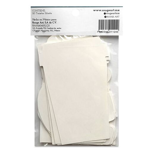 Tarjetas de Silueta Rouge Art Diseños 20 piezas