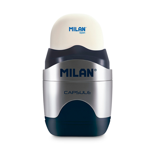 Sacapuntas Milan Silver Capsule con 2 Gomas