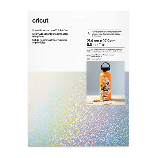 Pegatinas Impermeables Imprimibles Cricut 21.6 x 27.9 cm 5 hojas