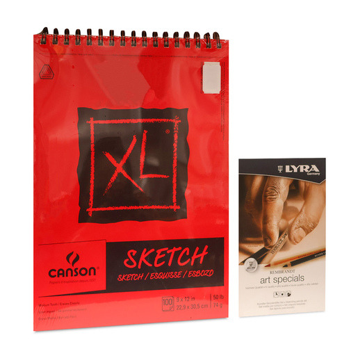 Cuaderno de Dibujo XL Sketch con Estuche de Lápices Lyra Canson