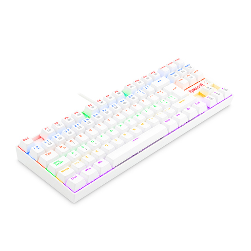 Teclado Gamer Alámbrico Redragon Kumara Rainbow Blanco