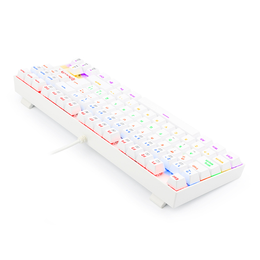 Teclado Gamer Alámbrico Redragon Kumara Rainbow Blanco