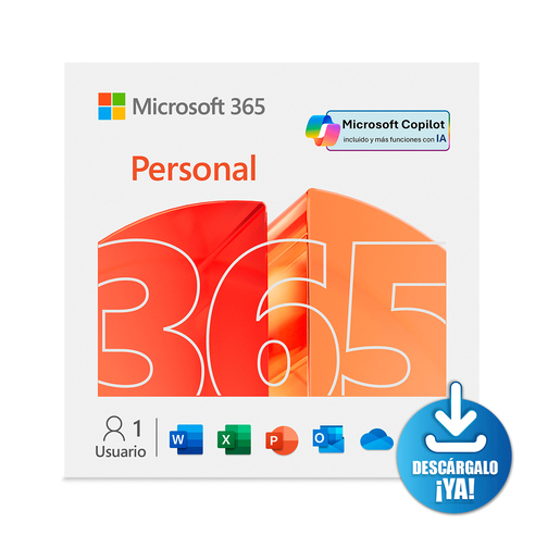 Microsoft 365 Personal Descargable para 1 Usuario 1 Año