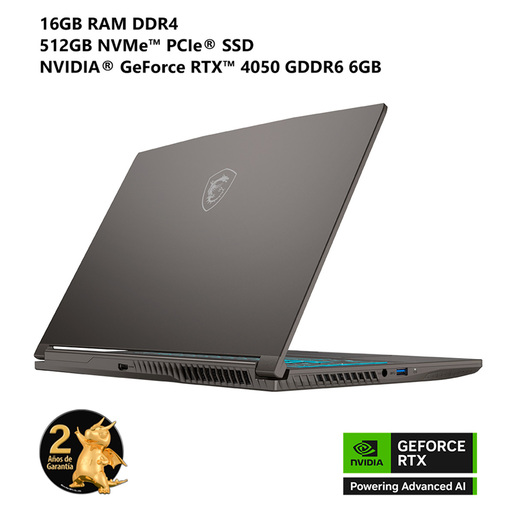 Laptop Gamer MSI Thin 15 B13VE NVIDIA GeForce RTX 4050 Intel Core i7 16GB RAM 512GB SSD 15.6 pulgadas