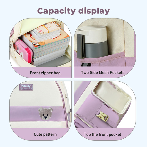 Mochila Escolar iStudy Impermeable Beige