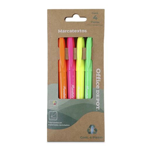 Marcatextos Office Depot Ecológicos 4 piezas