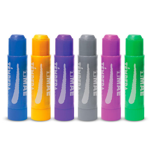 Pintura Témpera Sólida MAE Metálica 6 piezas