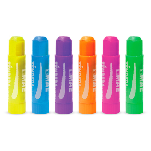 Pintura Témpera Sólida MAE Neón 6 piezas