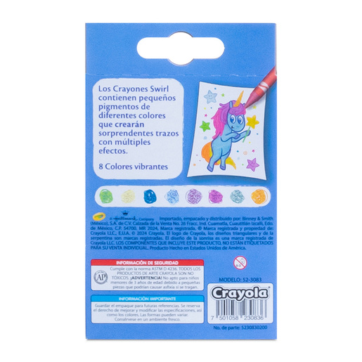 Crayones Crayola Swirl 8 piezas