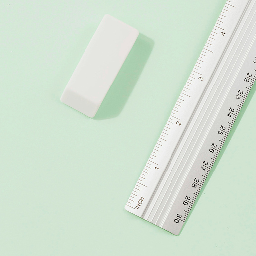 Regla de Aluminio iStudy Plata 30 cm