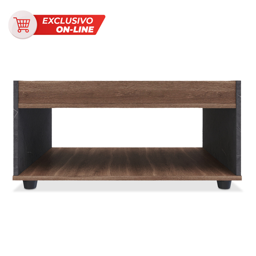 Mesa de Centro con Entrepaño Maderkit Stone Melamina Café