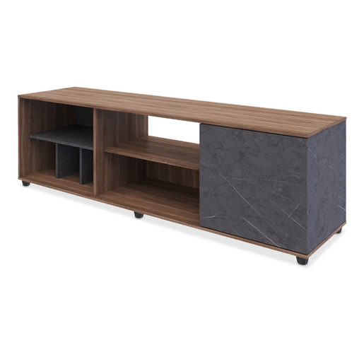 Centro de Entretenimiento Maderkit Stone Melamina Café