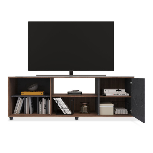 Centro de Entretenimiento Maderkit Stone Melamina Café