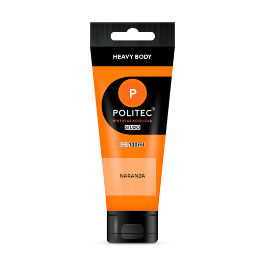 Pintura Acrílica Politec Studio Heavy Body Naranja 100 ml