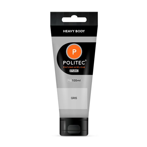 Pintura Acrílica Politec Studio Heavy Body Gris 100 ml