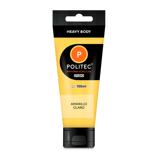Pintura Acrílica Politec Studio Heavy Body Amarillo Claro 100 ml
