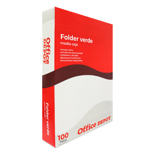 Folder Tamaño Oficio Office Depot Verde Pastel 100 piezas