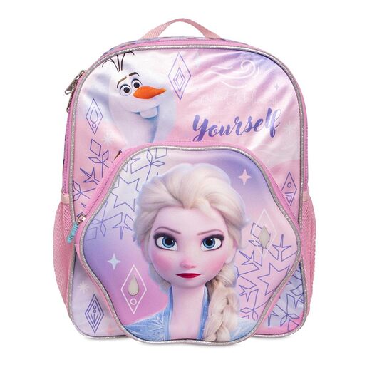 Mochila Escolar Ruz Frozen Elsa y Olaf 3D Rosa