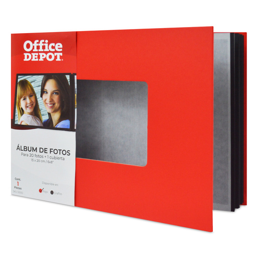 Álbum de Fotos Office Depot con Ventana Rojo