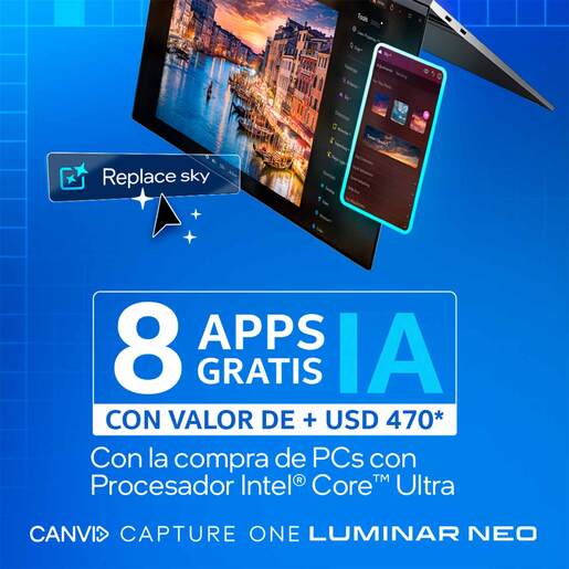 Laptop 2 en 1 Lenovo Yoga Book 9i Intel Core Ultra 7 16GB RAM 1TB SSD 13.3 pulgadas OLED
