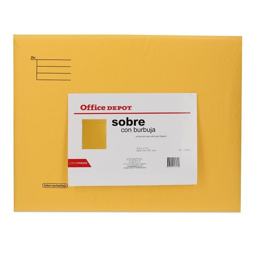Sobres con Burbuja para Paquetería Office Depot Oficio Amarillo 5 piezas