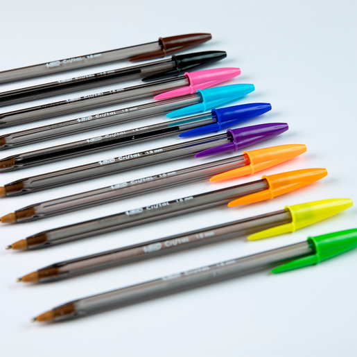 Plumas Bic Cristal Intenso Fashion / Punto extra grueso / Tinta colores surtidos / 10 piezas
