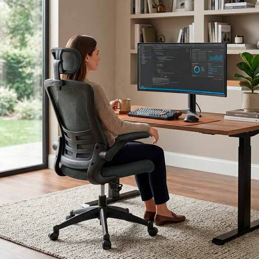 Silla Ejecutiva Ergonómica Nápoles Techni Mobili Altura Ajustable Gris ...