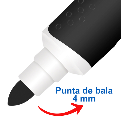 Marcador para Pizarrón Blanco Magistral Grip Punta de Bala Negro 1 pieza