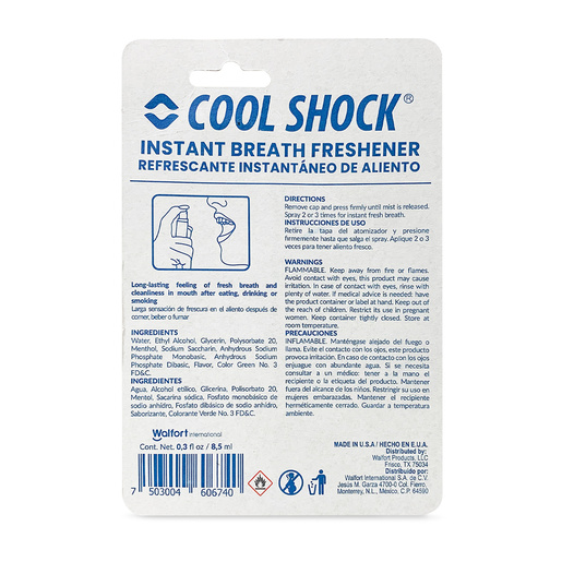 Spray Refrescante de Aliento Cool Shock Menta 8.5 ml