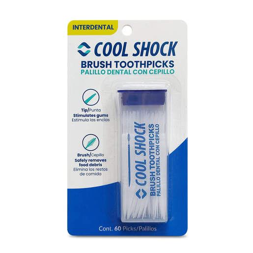 Palillos Dentales con Cepillo Suave Cool Shock / Empaque 60 piezas