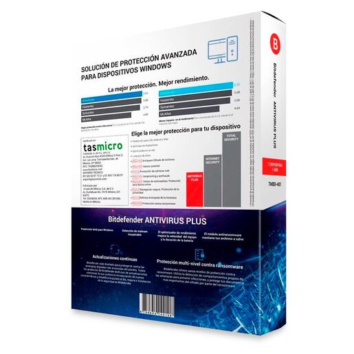 Antivirus Bitdefender Plus / Licencia 1 año / 1 usuario / PC / Laptop