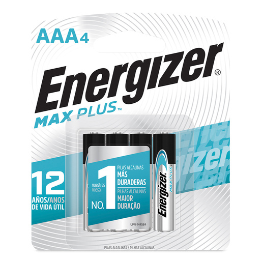 Pilas Alcalinas Energizer Max Plus AAA 4 piezas