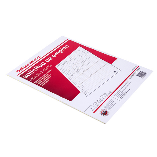 Block de Solicitud de Empleo Office Depot 25 hojas