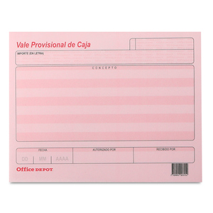 Block de Vale Provisional de Caja Office Depot / 4 piezas Block de Vale Provisional de Caja Office Depot / 4 piezas