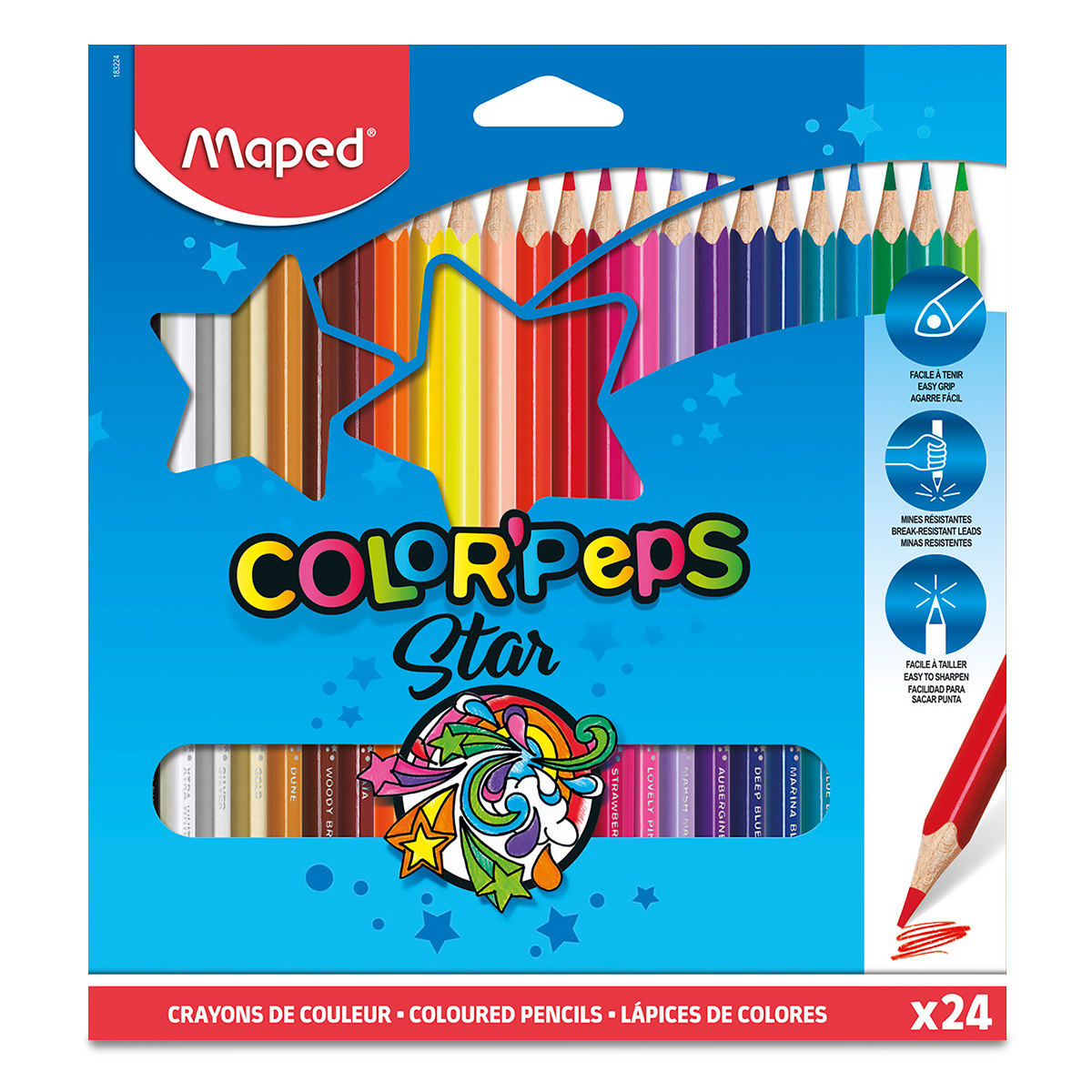 Lápices de Colores Triangulares Maped Color Peps Star 24 piezas