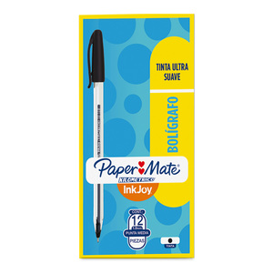 Plumas Paper Mate Kilométrico InkJoy 100 / Punto mediano / Tinta negra / 12 piezas Plumas Paper Mate Kilométrico InkJoy 100 / Punto mediano / Tinta negra / 12 piezas