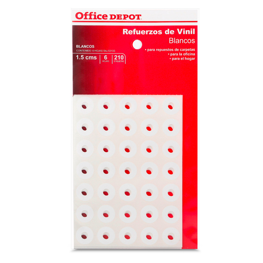 REFUERZOS PARA CARPETA OFFICE DEPOT BLANCO C/210