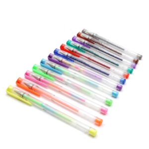 Plumas de Gel Office Depot Shine / Punto mediano / Tinta con brillos colores surtidos / 12 piezas Plumas de Gel Office Depot Shine / Punto mediano / Tinta con brillos colores surtidos / 12 piezas