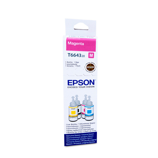 Botella de Tinta Epson T664 / 664320 AL / Magenta / 6500 páginas / EcoTank