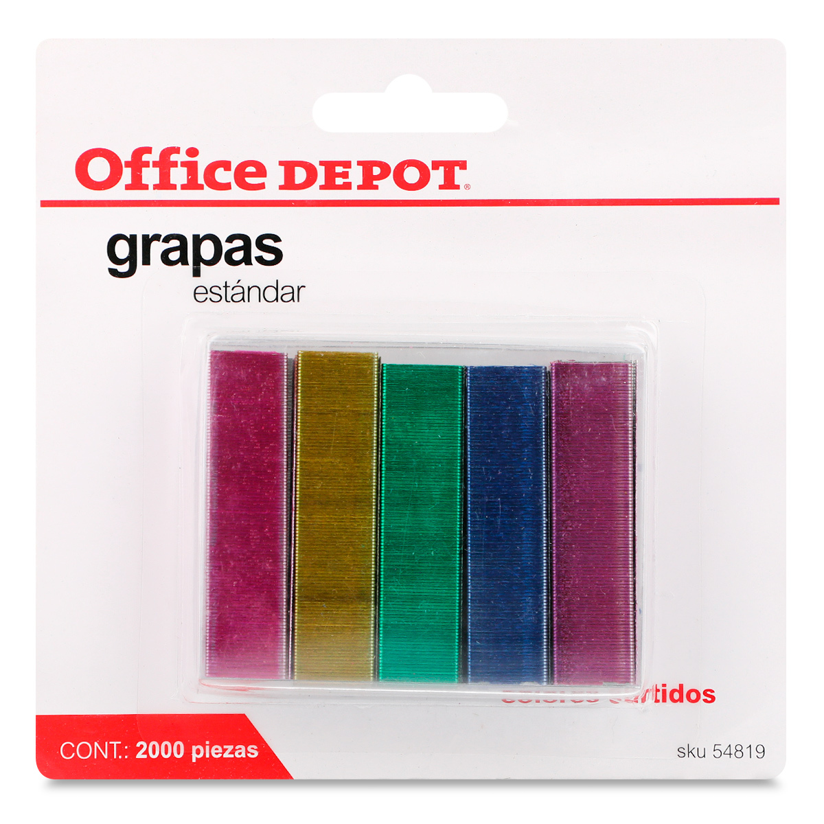 Grapas Estándar Office Depot Colores Metálicos surtidos 2000 piezas | Office  Depot Mexico