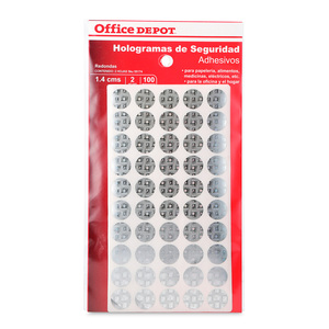Etiquetas Adhesivas de Seguridad Circulares Office Depot / 1.4 cm / Holograma / 100 etiquetas Etiquetas Adhesivas de Seguridad Circulares Office Depot / 1.4 cm / Holograma / 100 etiquetas