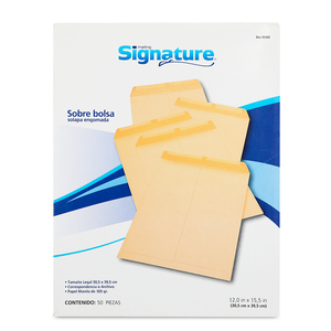 Sobres de Papel con Solapa Engomada Ministro Signature Manila 50 piezas Sobres de Papel con Solapa Engomada Ministro Signature Manila 50 piezas
