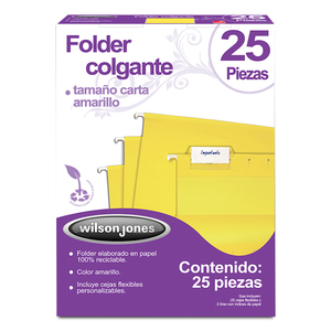 FOLDER COLGANTE WJ (CARTA, AMARILLO, 25 PZS.) FOLDER COLGANTE WJ (CARTA, AMARILLO, 25 PZS.)