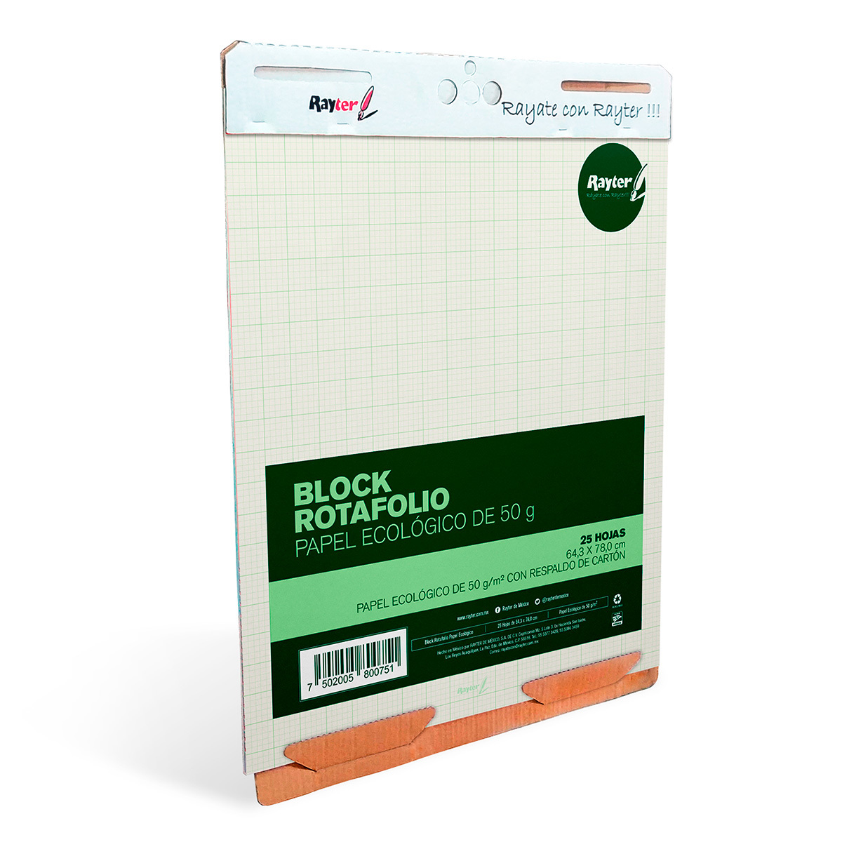 Block para Rotafolio Rayter Ecológico Blanco 25 hojas 64.3 x 78 cm