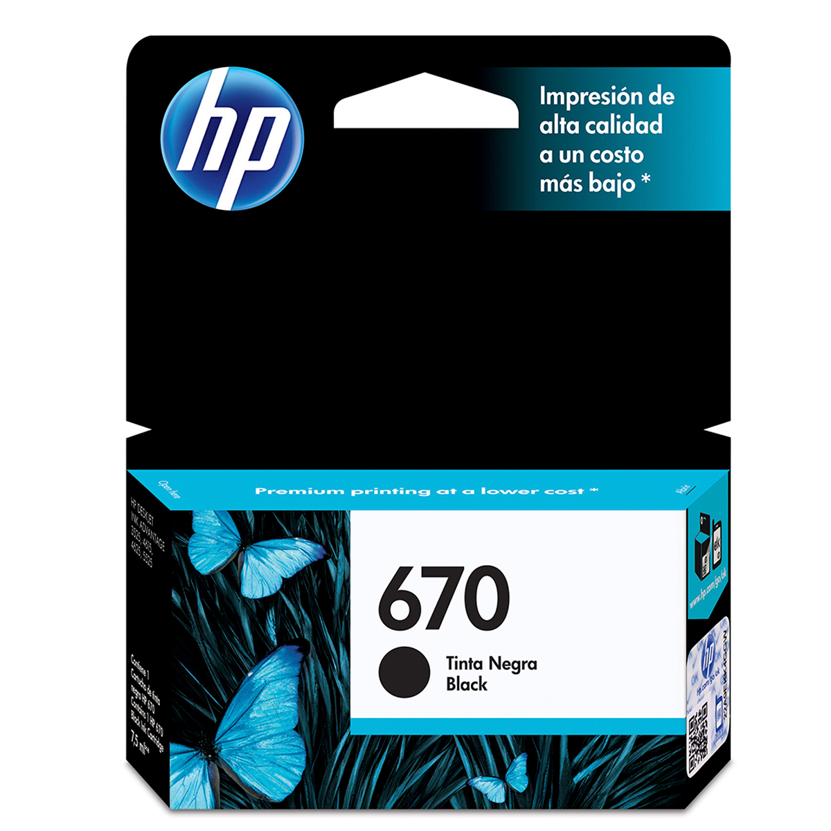 Cartucho de Tinta Hp 670 Advantage / CZ113AL / Negro / 250 páginas / DeskJet