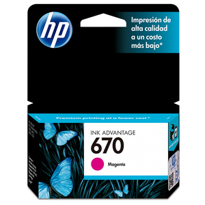 Cartucho de Tinta Hp 670 Advantage / CZ115AL / Magenta / 300 páginas / DeskJet Ink Advantage