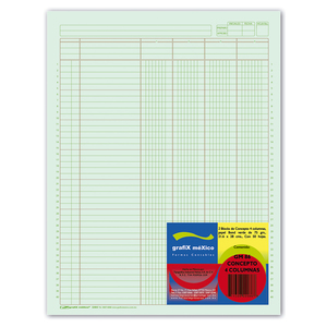 TABULAR BALANCE 4 COLUMNAS GRAFIX (50 HJS., 2 PZ.) TABULAR BALANCE 4 COLUMNAS GRAFIX (50 HJS., 2 PZ.)