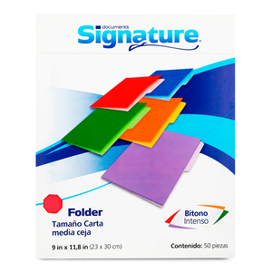 Folders Carta con Media Ceja Bitono Signature / Rojo / 50 piezas