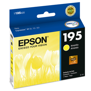 Cartucho de Tinta Epson T195 / T195420 AL / Amarillo / 290 páginas / Expression Cartucho de Tinta Epson T195 / T195420 AL / Amarillo / 290 páginas / Expression