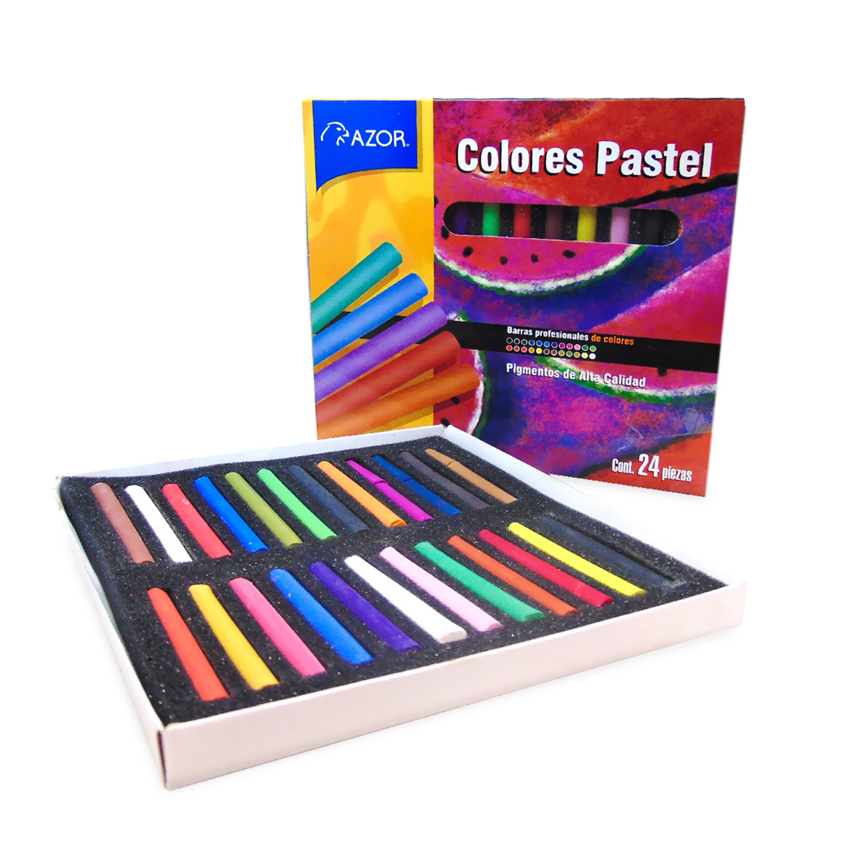 Juego de Pinturas Pastel Seco Profesional en Barra Azor Stafford DAD0501  Colores surtidos 24 piezas